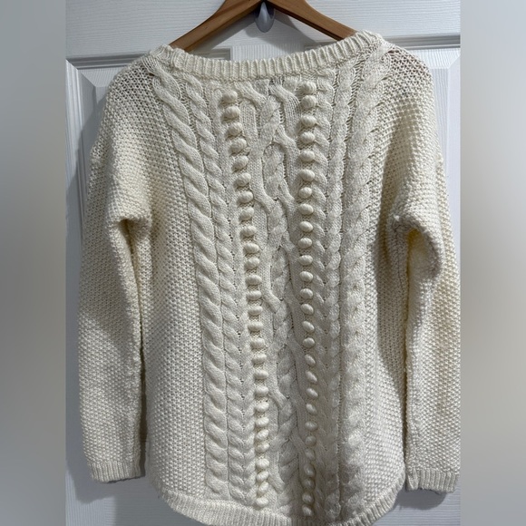 Talbots Ivory Cable Knit Fisherman Heritage Angler Apres Ski Sweater Size S - Picture 5 of 5
